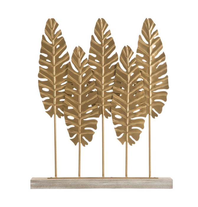 Decoratiune Mauro Ferretti Long Leaf  47X10X57,5 cm, Auriu