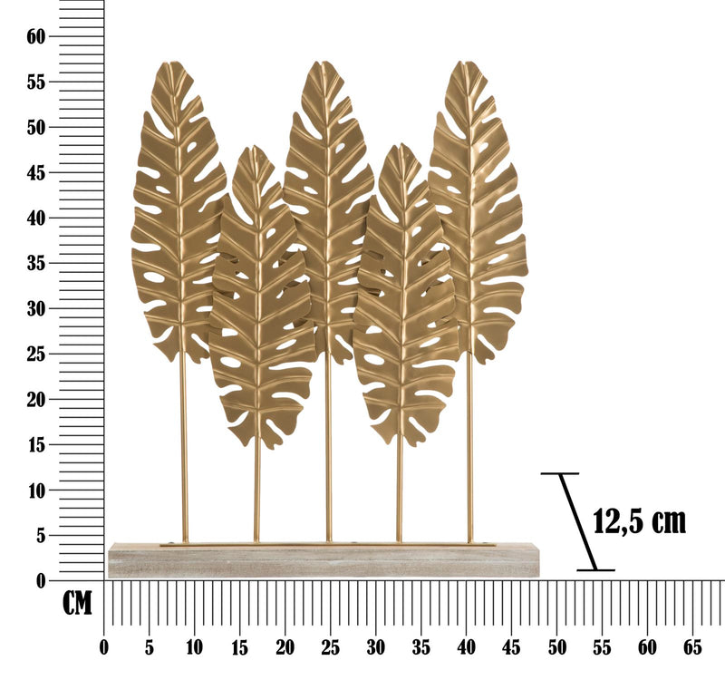 Decoratiune Mauro Ferretti Long Leaf  47X10X57,5 cm, Auriu