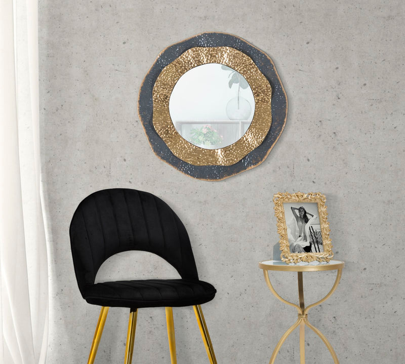 Oglinda decorativa Mauro Ferretti Shai Dark  Ø 65,5X5 cm, Multicolor