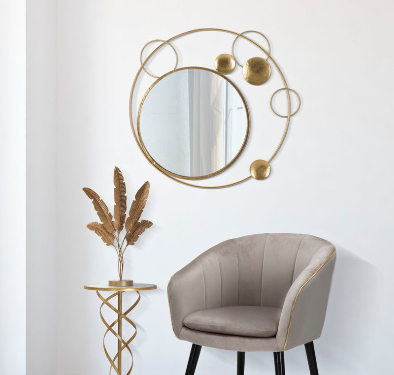 Oglinda decorativa Mauro Ferretti Planet  90X3X83 cm, Auriu