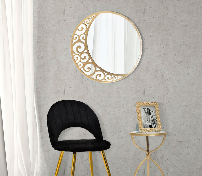 Oglinda decorativa Mauro Ferretti Luna Astratta  Ø 72X1 cm, Auriu