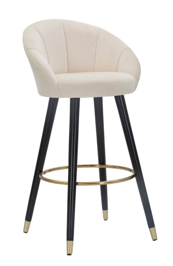 Scaun Bar Mauro Ferretti Prague Crema  55X56X104 cm, Crem/Negru / Auriu