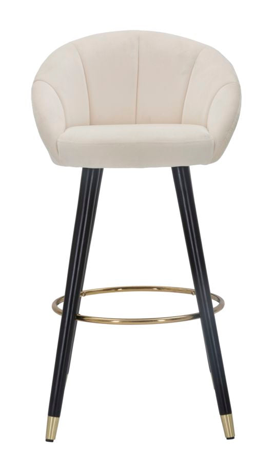 Scaun Bar Mauro Ferretti Prague Crema  55X56X104 cm, Crem/Negru / Auriu
