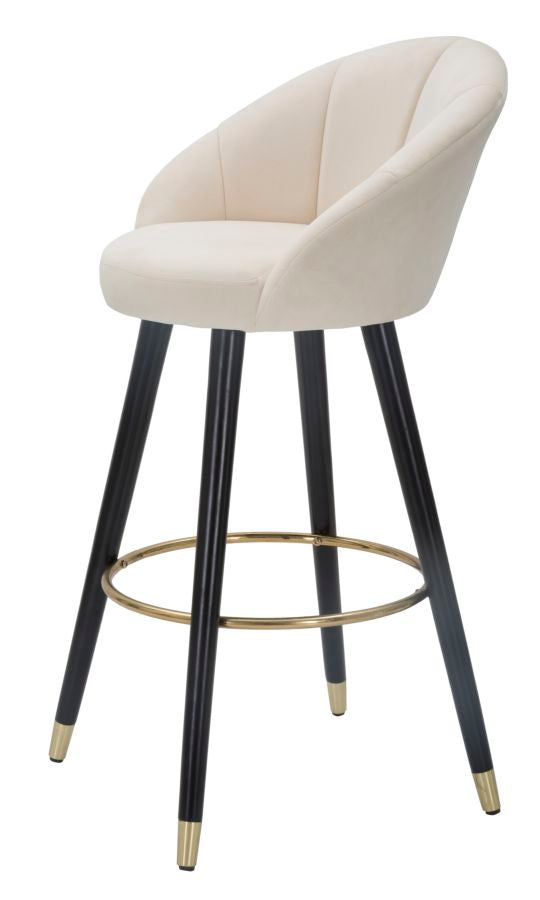 Scaun Bar Mauro Ferretti Prague Crema  55X56X104 cm, Crem/Negru / Auriu