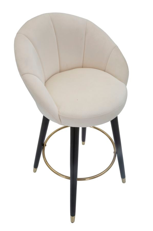 Scaun Bar Mauro Ferretti Prague Crema  55X56X104 cm, Crem/Negru / Auriu