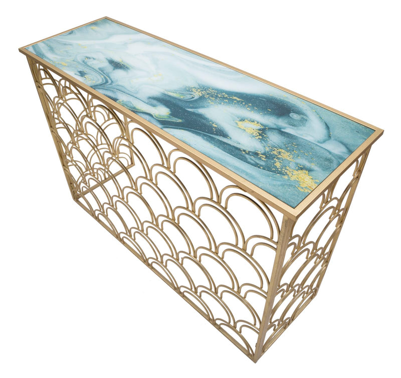 Consola Mauro Ferretti Arc  120X40X80,5 cm, Auriu/Multicolor