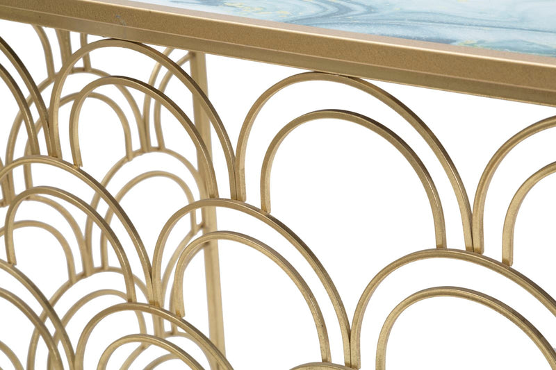 Consola Mauro Ferretti Arc  120X40X80,5 cm, Auriu/Multicolor
