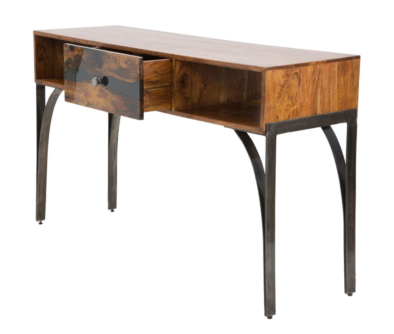 Consola Mauro Ferretti Mustang  130X40X80, Lemn de salcam nilotic, cm, Maro/Gri
