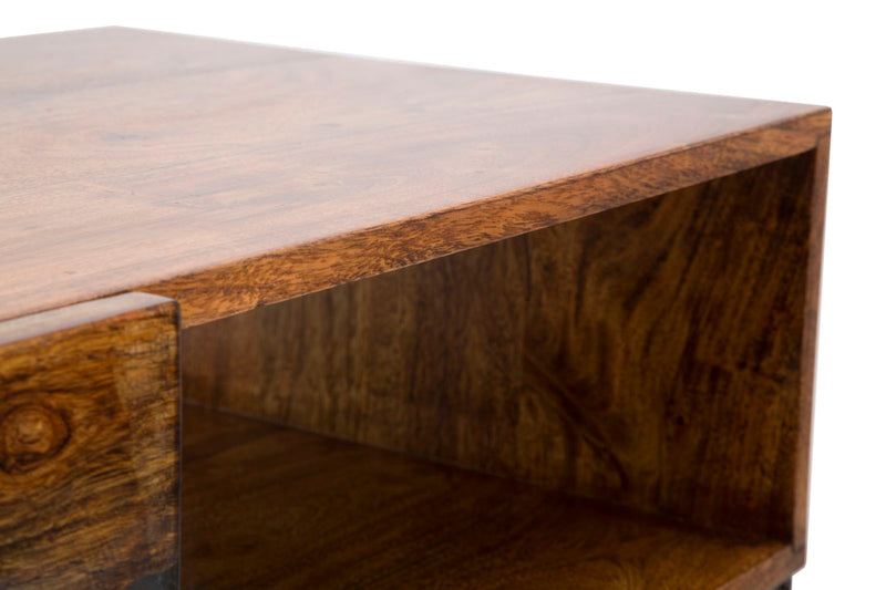 Consola Mauro Ferretti Mustang  130X40X80, Lemn de salcam nilotic, cm, Maro/Gri