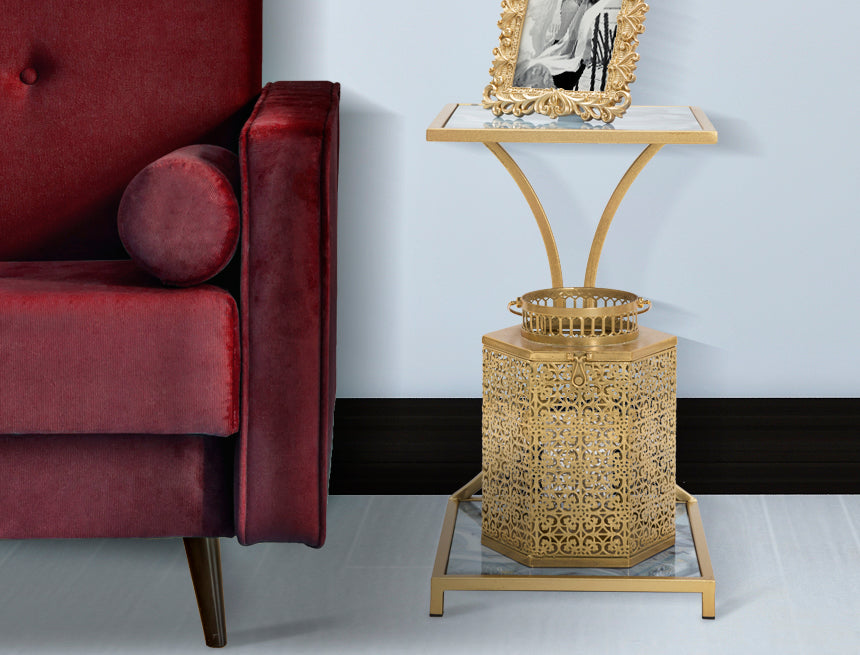 Suport Lumanare Mauro Ferretti Goldy  25X21X33 cm, Auriu