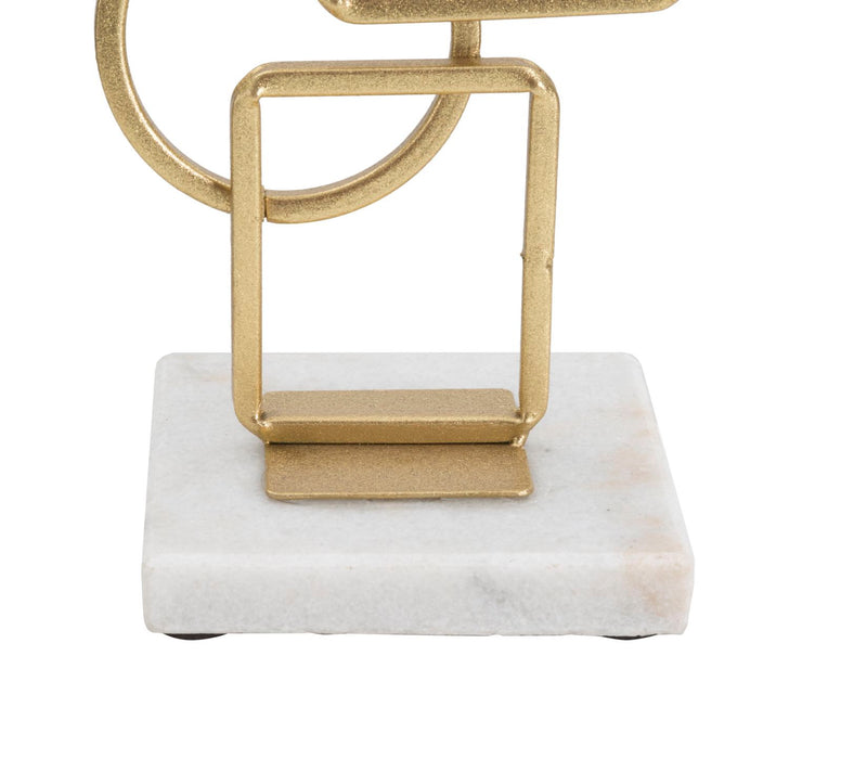 Suport Lumanare Mauro Ferretti Marie  13X10X31,5 cm, Auriu/Alb