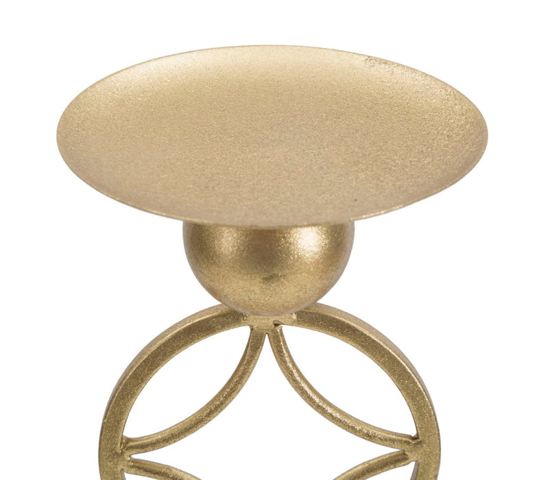 Suport Lumanare Mauro Ferretti Star  10X10X32 cm, Auriu/Alb