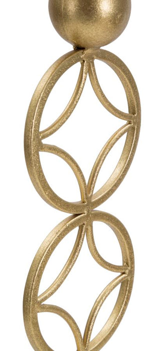 Suport Lumanare Mauro Ferretti Star  10X10X32 cm, Auriu/Alb