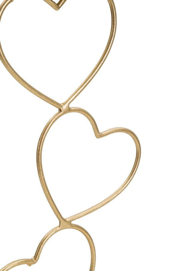 Suport Lumanare Mauro Ferretti Hearts  14,5X10X32,5 cm, Auriu/Alb