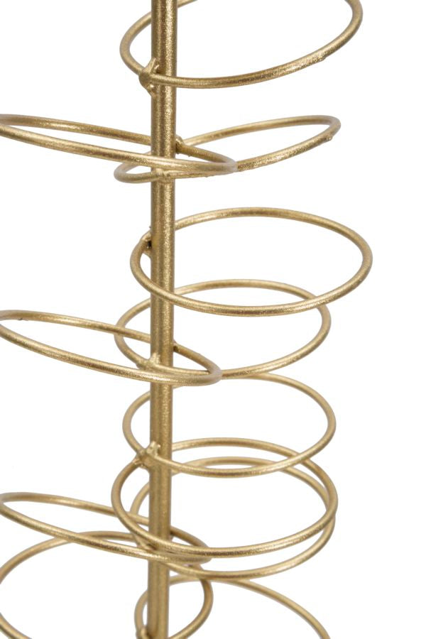 Suport Lumanare Mauro Ferretti Rings  14X13X50,5 cm, Auriu/Alb