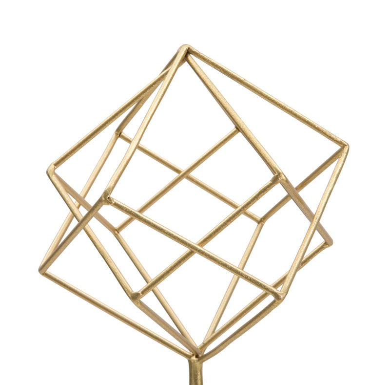 Decoratiune Mauro Ferretti Cube  16X18X52,5 cm, Auriu/Alb