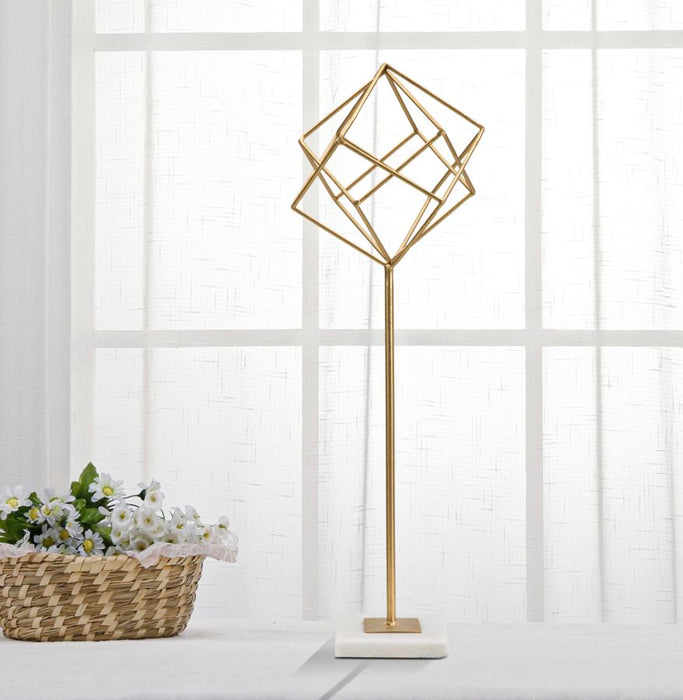 Decoratiune Mauro Ferretti Cube  16X18X52,5 cm, Auriu/Alb