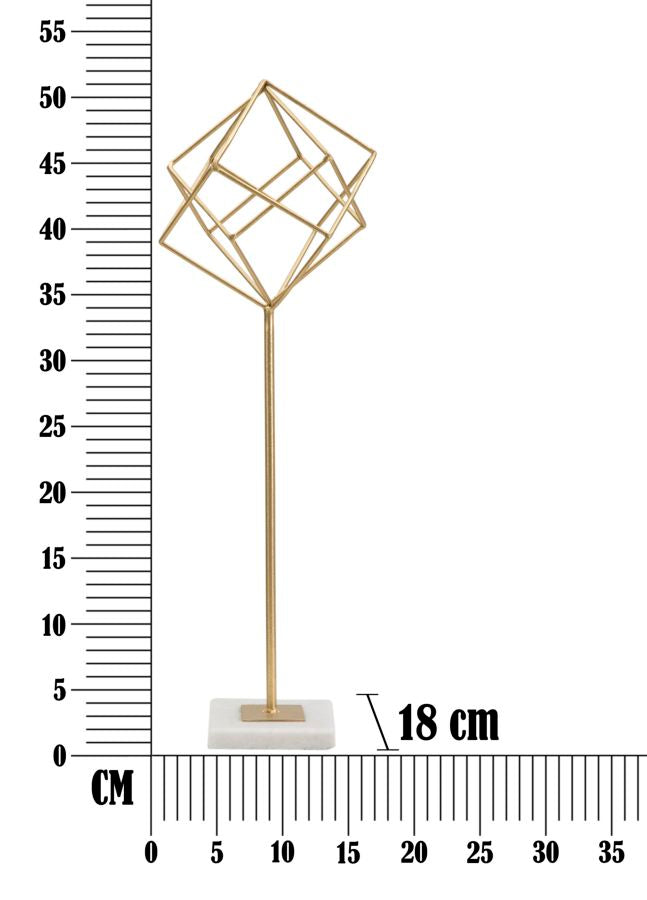 Decoratiune Mauro Ferretti Cube  16X18X52,5 cm, Auriu/Alb