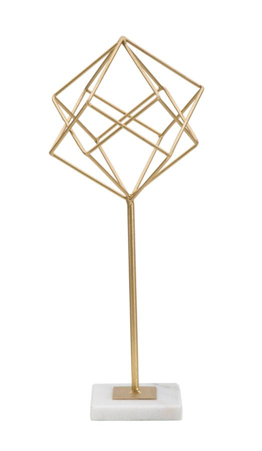 Decoratiune Mauro Ferretti Cube  16X18X41,5 cm, Auriu/Alb