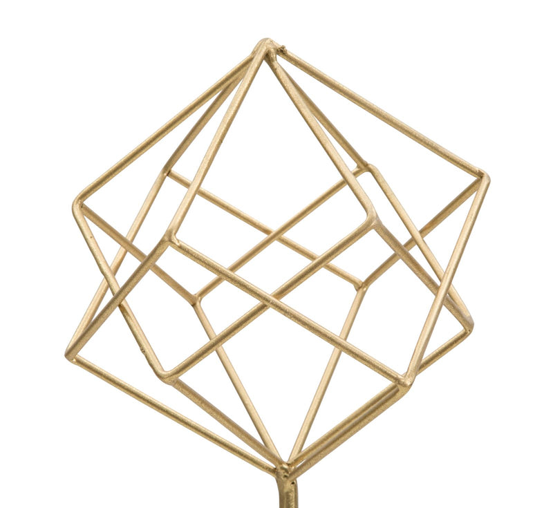 Decoratiune Mauro Ferretti Cube  16X18X41,5 cm, Auriu/Alb