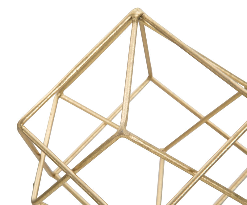 Decoratiune Mauro Ferretti Cube  16X18X41,5 cm, Auriu/Alb