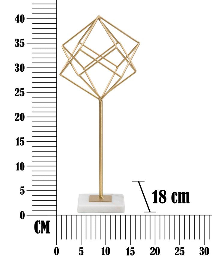 Decoratiune Mauro Ferretti Cube  16X18X41,5 cm, Auriu/Alb