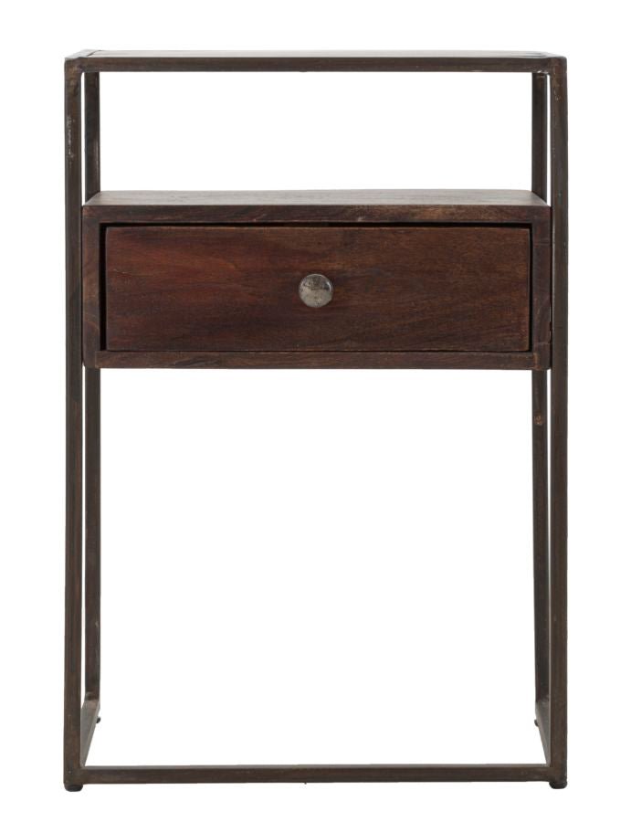 Noptiera Mauro Ferretti Burn  45X30X66, Lemn de salcam nilotic, cm, Maro