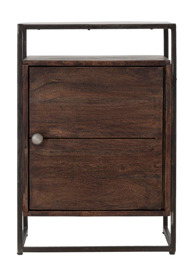 Noptiera Mauro Ferretti 1Door Burn  45X30X66, Lemn de salcam nilotic, cm, Maro
