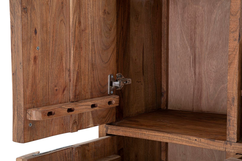 Bookshelf Yellowstone  88X40X195, Lemn de salcam nilotic, cm, Maro/Negru