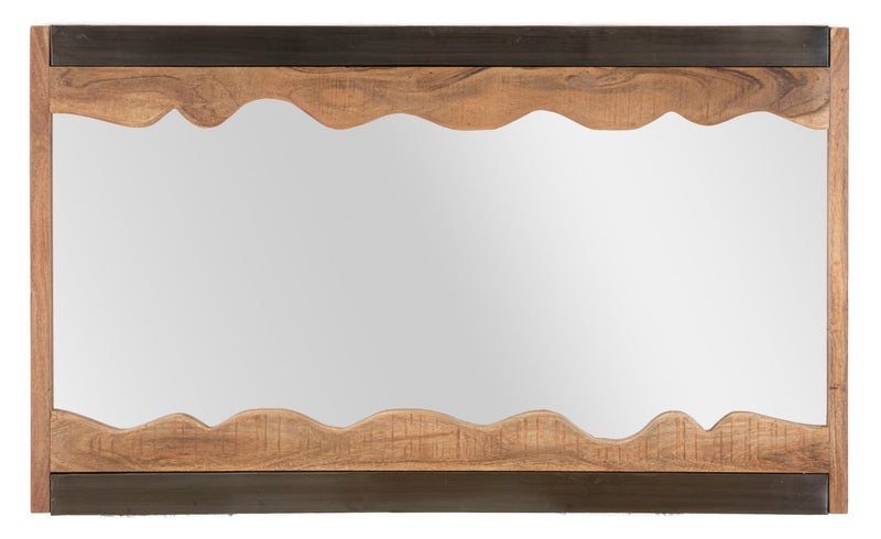 Oglinda decorativa Mauro Ferretti Yellowstone  120X4X72, Lemn de salcam nilotic, cm, Maro/Negru