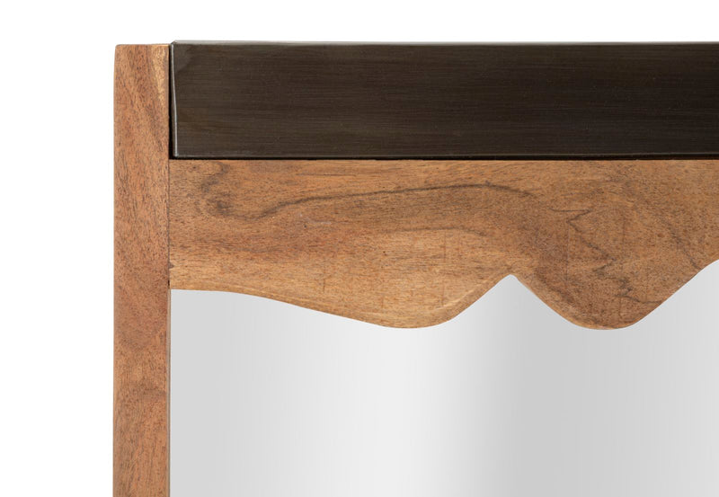 Oglinda decorativa Mauro Ferretti Yellowstone  120X4X72, Lemn de salcam nilotic, cm, Maro/Negru
