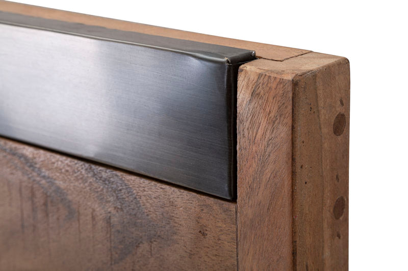 Oglinda decorativa Mauro Ferretti Yellowstone  120X4X72, Lemn de salcam nilotic, cm, Maro/Negru