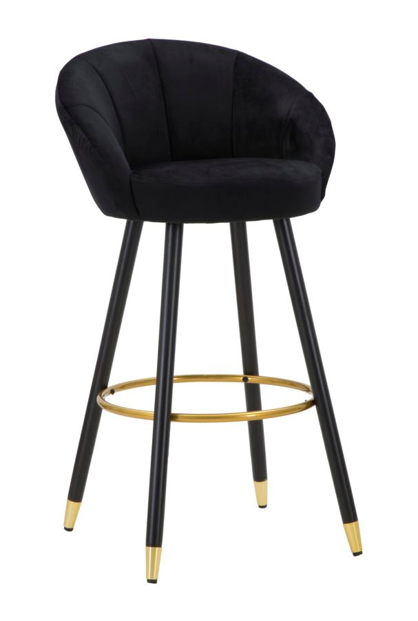 Scaun Bar Mauro Ferretti Prague Nero  55X56X104 cm, Negru/ Auriu
