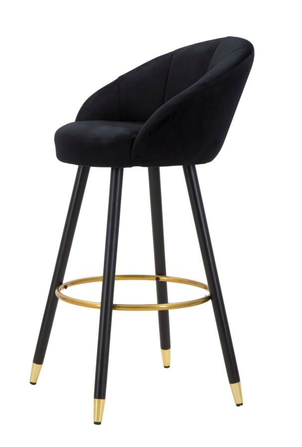 Scaun Bar Mauro Ferretti Prague Nero  55X56X104 cm, Negru/ Auriu