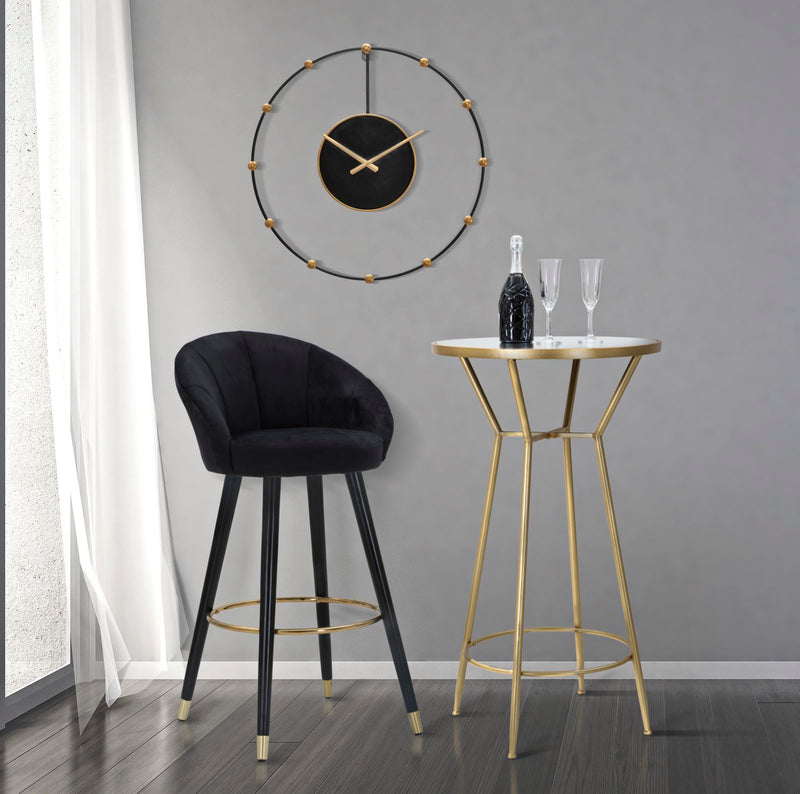 Scaun Bar Mauro Ferretti Prague Nero  55X56X104 cm, Negru/ Auriu