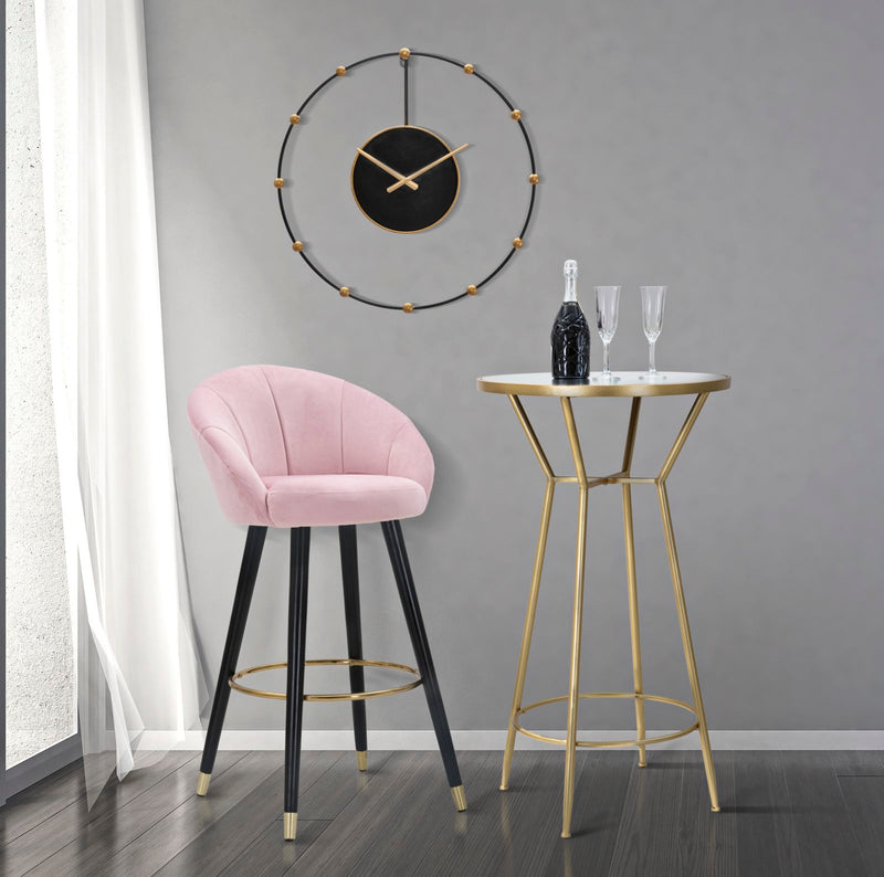 Scaun Bar Mauro Ferretti Prague Rosa  55X56X104 cm, Roz/ Negru / Auriu