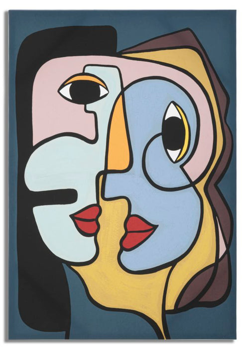 Tablou decorativ Mauro Ferretti Faces  60X3X90 cm, Multicolor