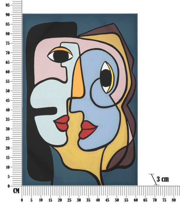 Tablou decorativ Mauro Ferretti Faces  60X3X90 cm, Multicolor