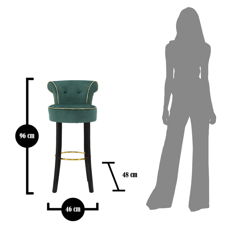 Scaun Bar Mauro Ferretti Luxy 46X48X96 cm, Verde