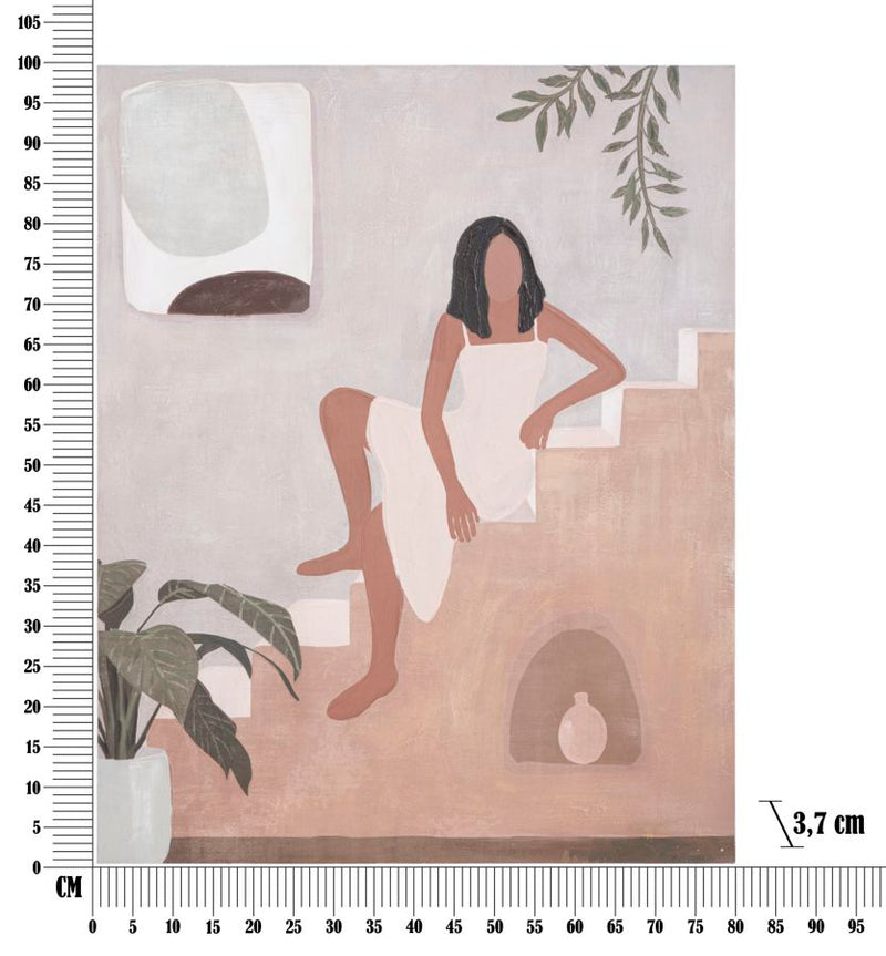 Tablou decorativ Pictat Manual Mauro Ferretti Lady A,  80X3,7X100 cm, Multicolor