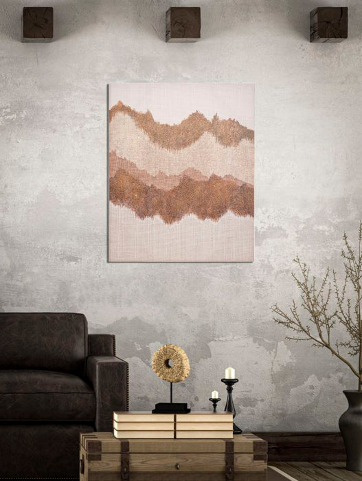 Tablou decorativ Pictat Manual Mauro Ferretti Browny  80X3,7X100 cm, Multicolor