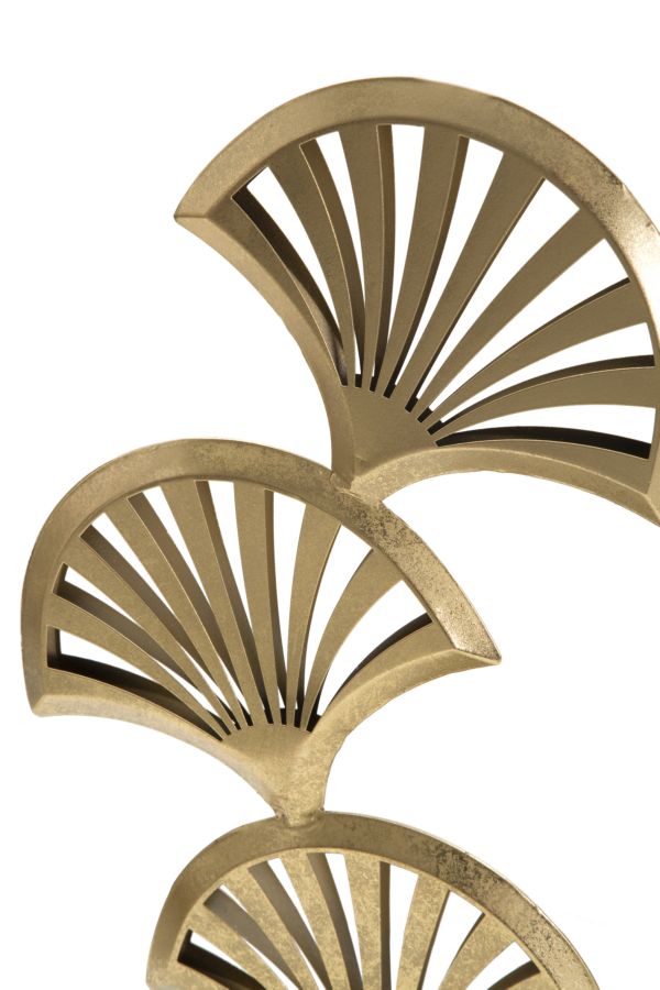 Decoratiune Mauro Ferretti Triple Leaf  23,5X10X44 cm, Auriu/Negru