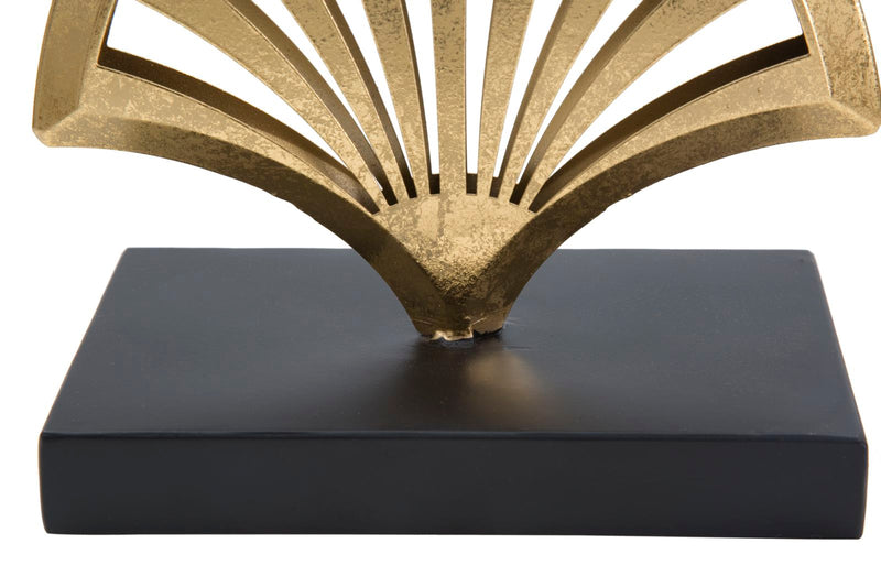 Decoratiune Mauro Ferretti Triple Leaf  23,5X10X44 cm, Auriu/Negru