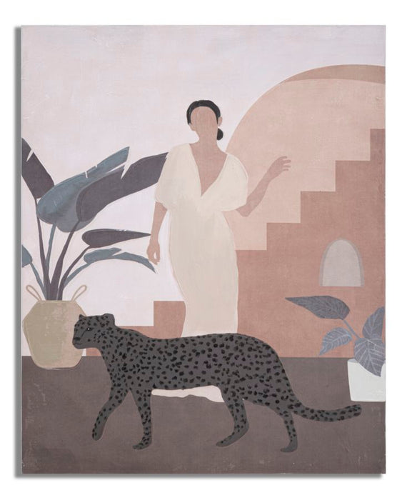 Tablou decorativ Pictat Manual Mauro Ferretti Lady C,  80X3,7X100 cm, Multicolor