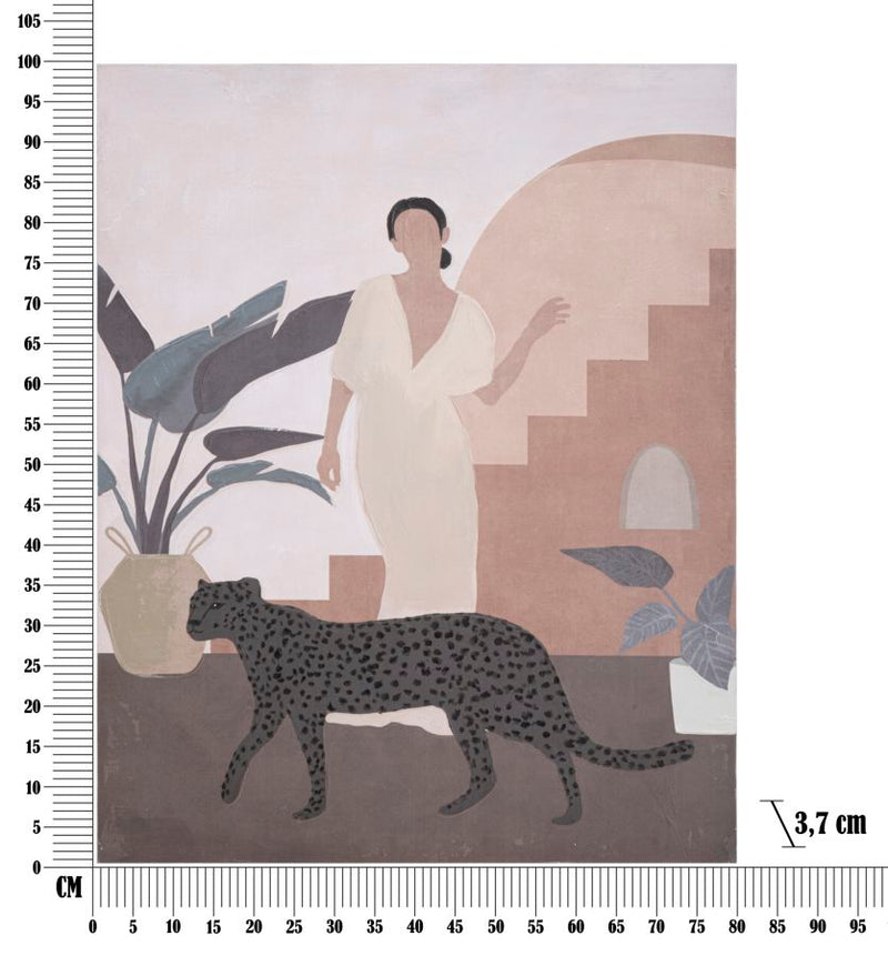 Tablou decorativ Pictat Manual Mauro Ferretti Lady C,  80X3,7X100 cm, Multicolor