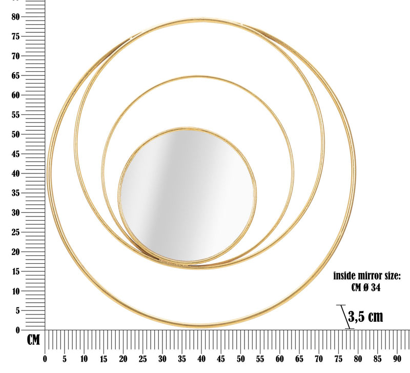 Oglinda decorativa Mauro Ferretti Arc Glam  Ø 80X3,5 cm, Auriu