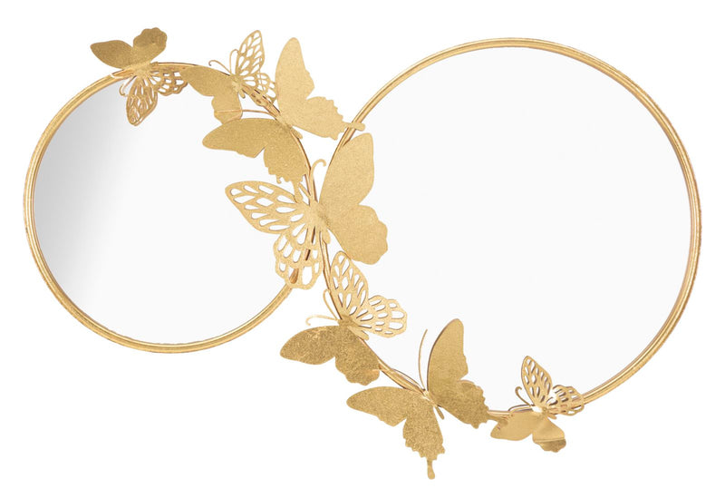 Oglinda decorativa Mauro Ferretti Double Farfalle Gold  81X3X52,5 cm, Auriu