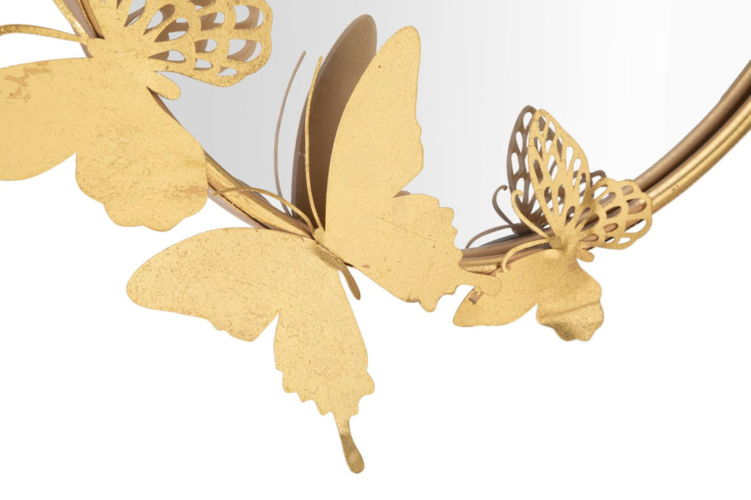 Oglinda decorativa Mauro Ferretti Double Farfalle Gold  81X3X52,5 cm, Auriu