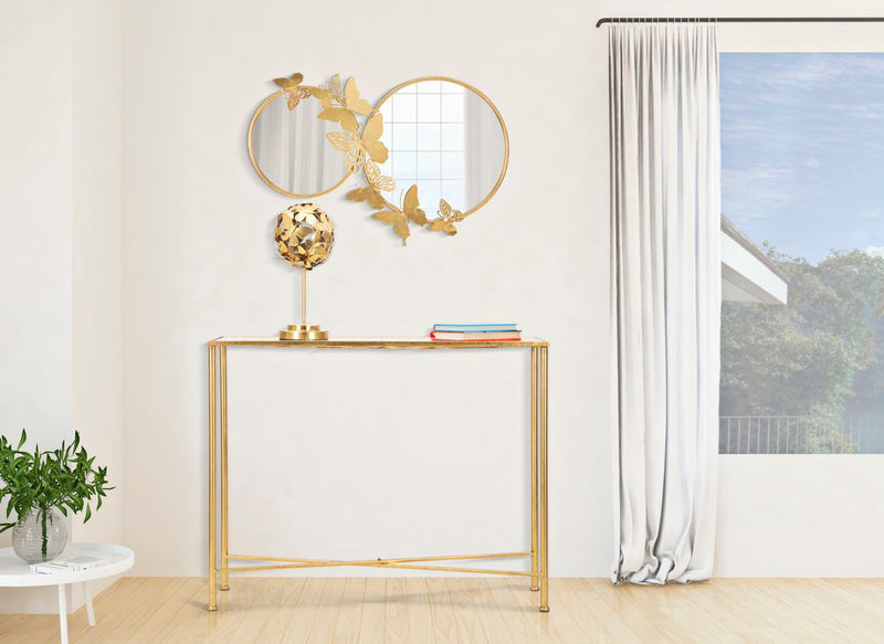 Oglinda decorativa Mauro Ferretti Double Farfalle Gold  81X3X52,5 cm, Auriu