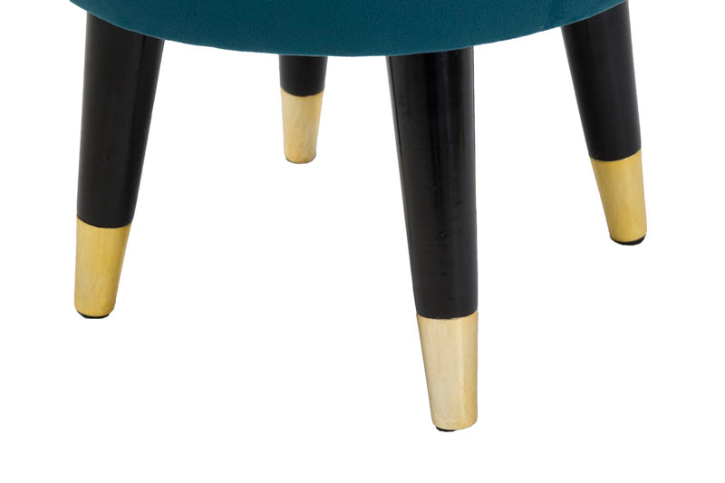 Taburet Mauro Ferretti Paris Teal/Auriu Ø 35X40, 5 cm, Teal/Auriu/ Negru